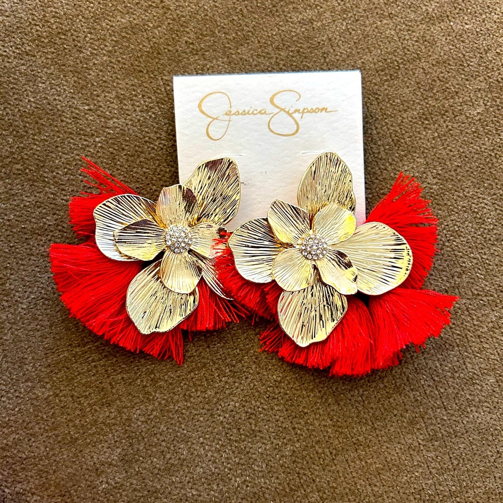 Brand new Jessica Simpson red earrings